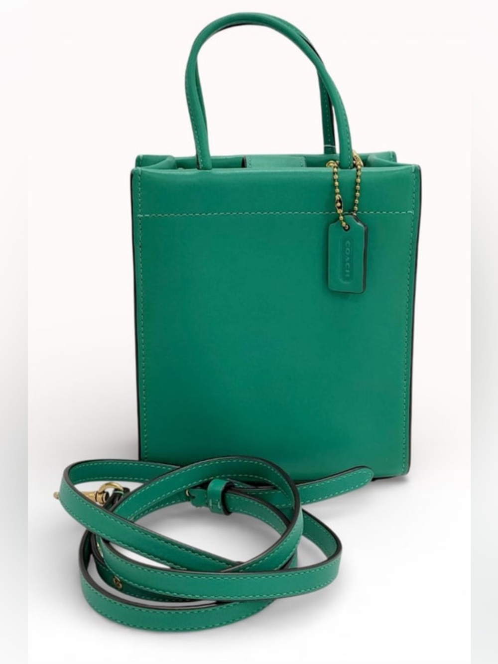 Coach C4828 Glovetanned Leather Satchel in Teal Green NWOT